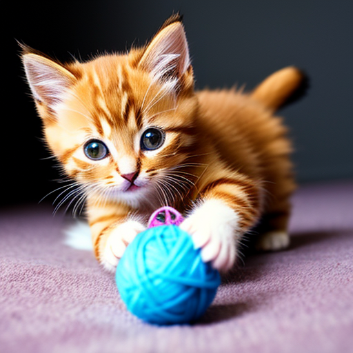 cute kitten playing with a ball of yarn:cyberrealistic_1_3:1537856372